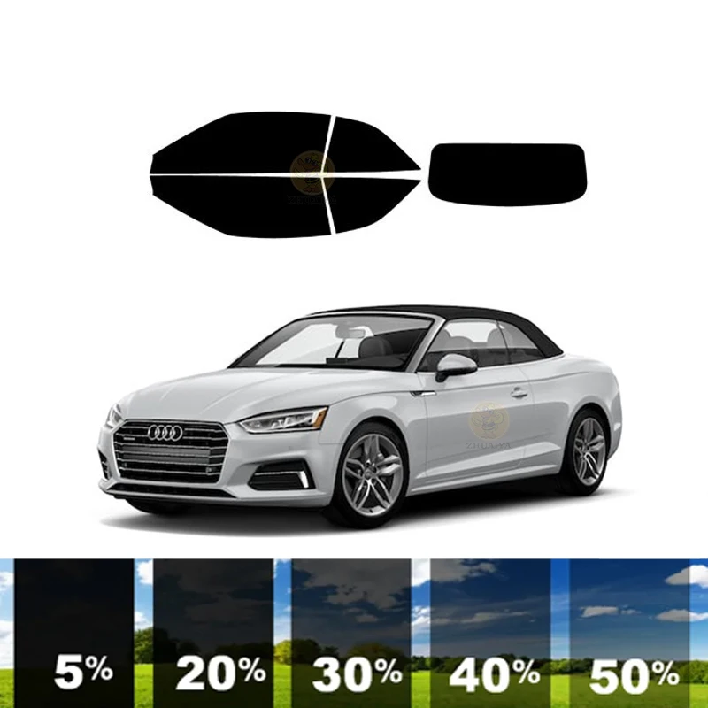 

precut Removable Window Tint Film For Car 100% UVR 5%-35%VLT Heat Insulation Carbon ﻿For AUDI A5 2 DR CONVERTIBLE 2018-2023