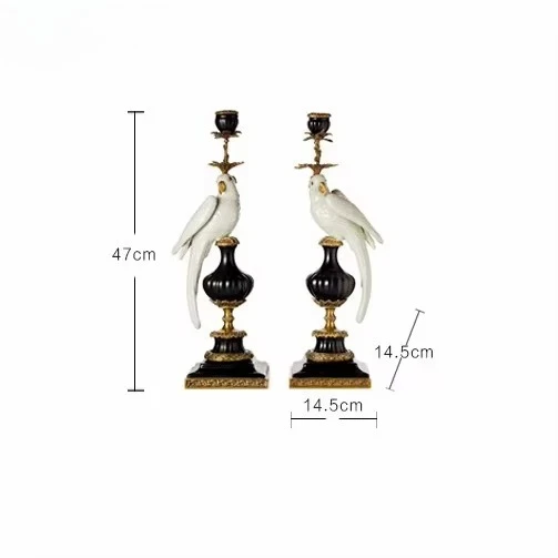 ホームデコレーション ヴィンテージ アメリカン パーティーデコレーション、キャンドルホルダー 新しい高級鳥型セラミックキャンドルホルダーセット メタル