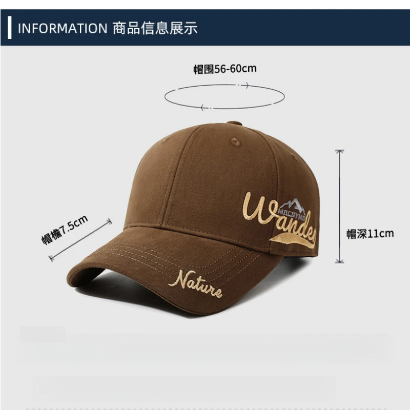 Unisex Cotton Baseball Cap Wander Nature Mountain Embroidery Adjustable Men Women Outdoor Hiking Casual Sun Peaked Hat