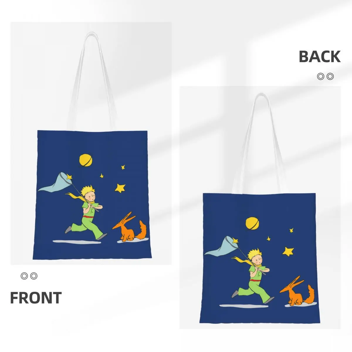 The Little Prince Merch Canvas Tote Bag for Women Casual Le Petit Prince Grocery Bags Handbang