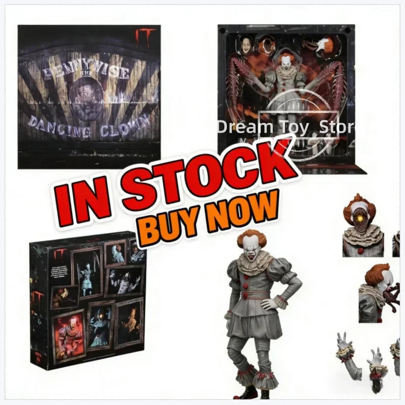 

IN Stock HOT Sale NECA Pennywise Joker Figure Model Horror Doll Halloween Decoration Christmas Birthday Gift