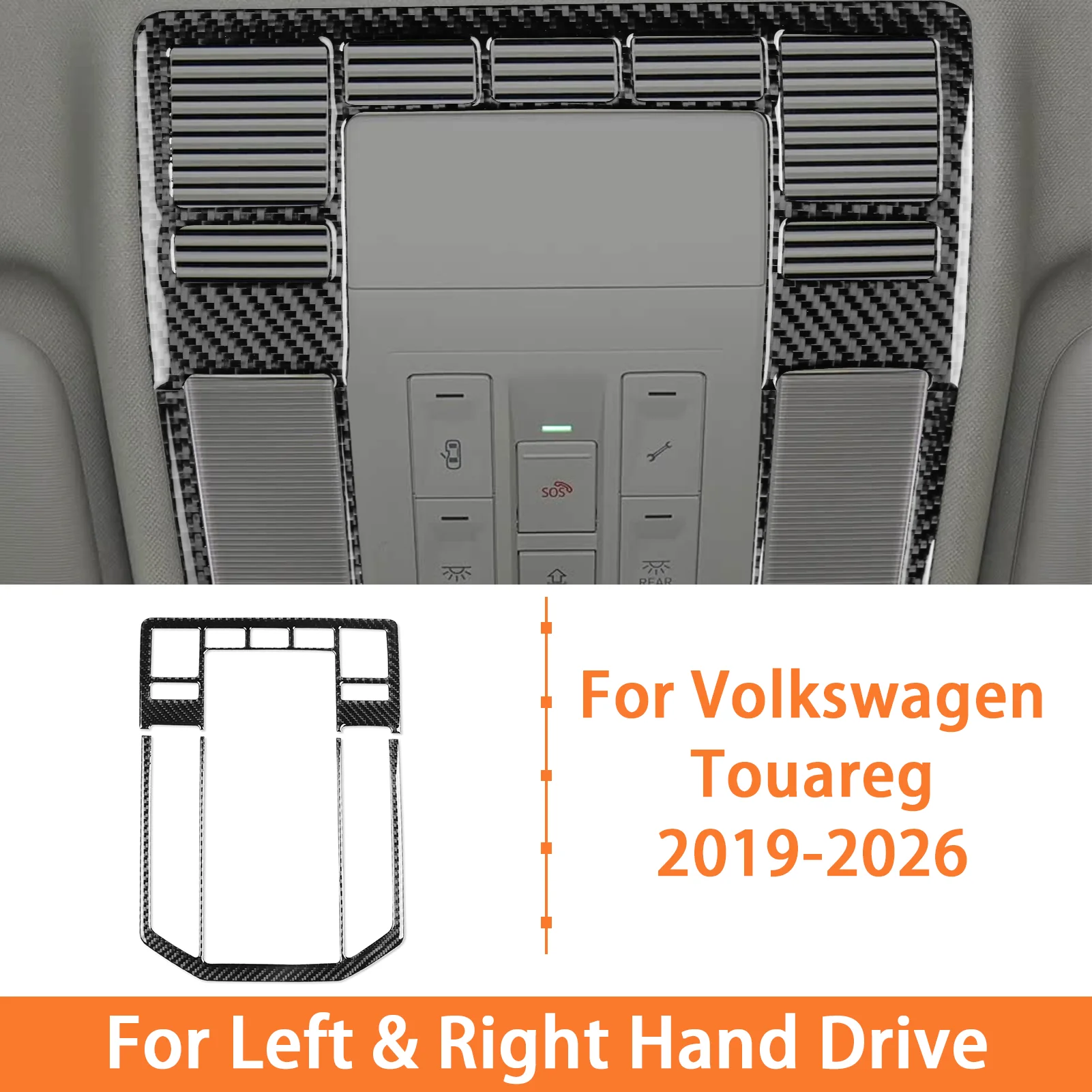 Voor Volkswagen Touareg 2019-2026 Carbon Fiber Interieur Accessoire Stickers Dashboard Ventilatieopeningen Center Console Versnellingspookpaneel