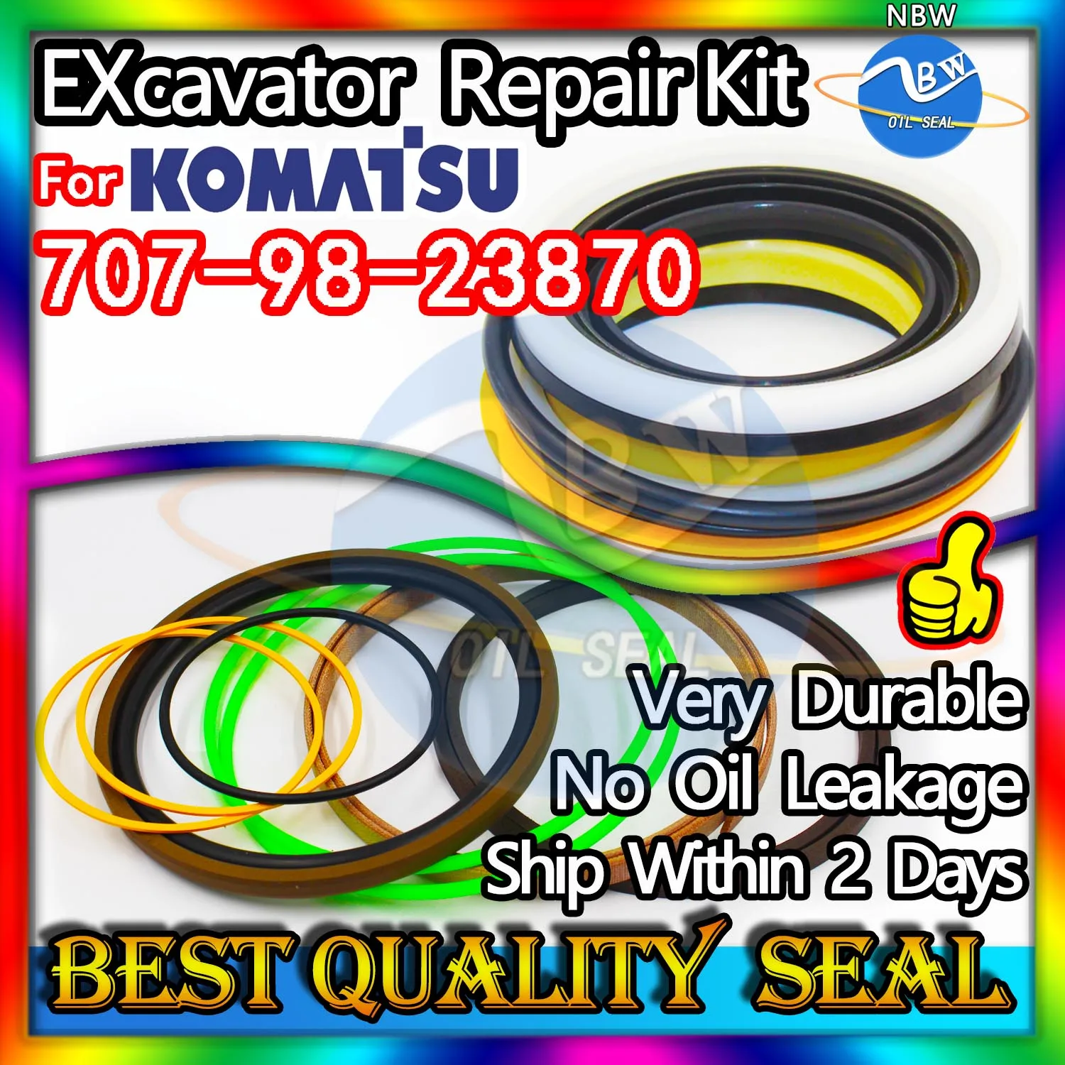 

For KOMATSU 707-98-23870 PC30MR-3 PC35MR-23 BOOM ARM Bucket Seal Kit Excavator Repair Oil High Quality 707 98 23870 Maintenance