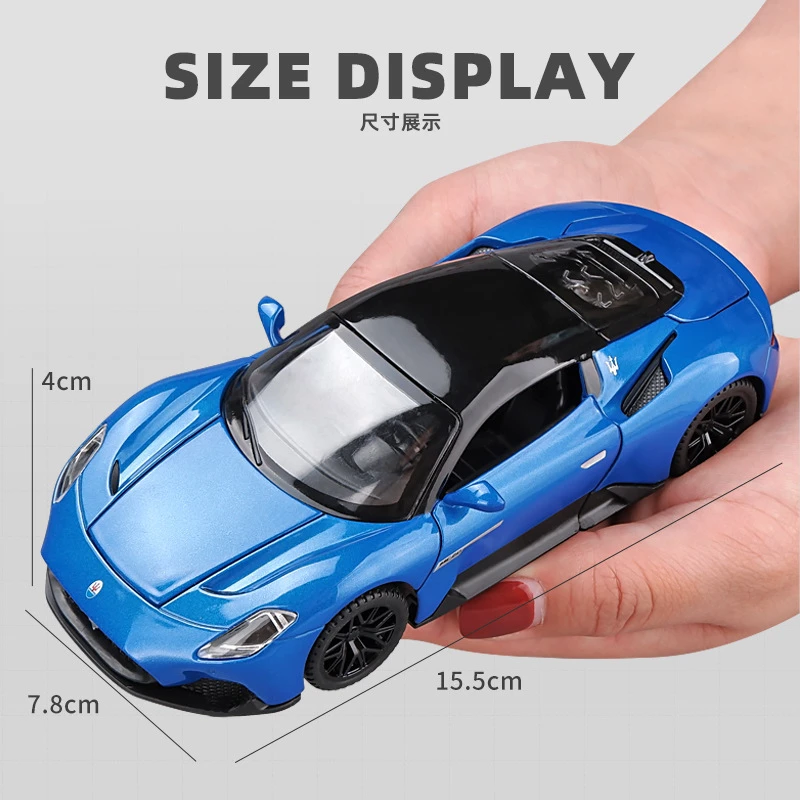 1:32 Maserati MC20 Coupe Alloy Sports Car Diecast Miniature Metal Car Sound & Light Toy Car For Boys Fast And Furious A403