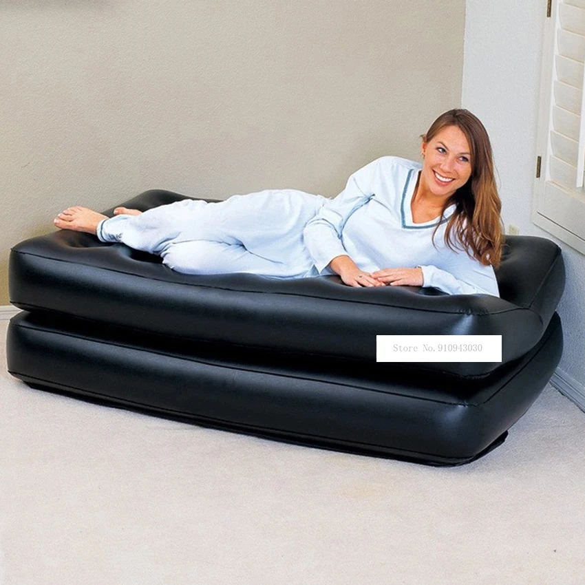 Multifunctional Inflatable Sofa 2-People Portable Inflatable Sofa Bed Home Adult Folding Lazy Sofa With Household Electric Pump