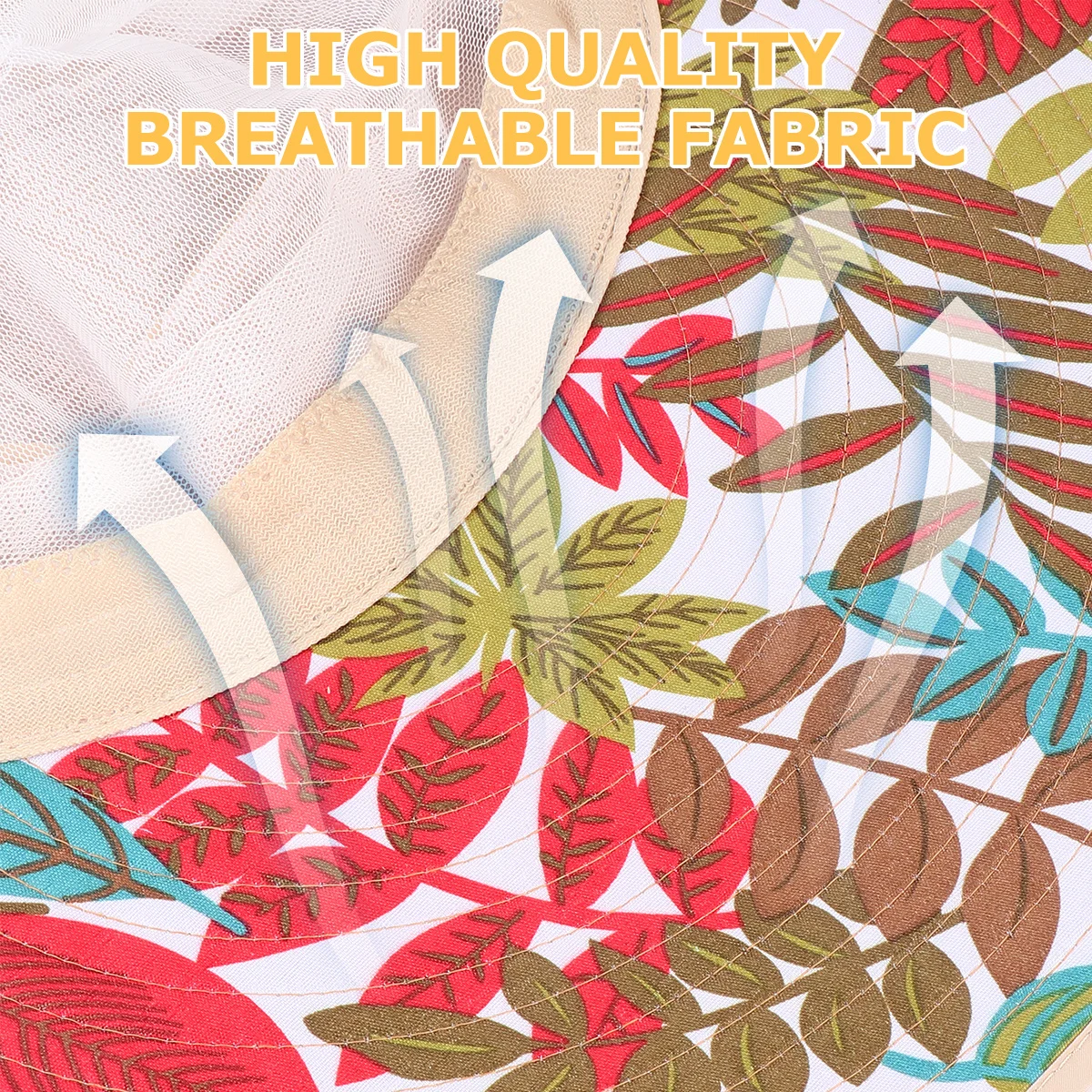 

1Pcs Foldable Sun Block Hat Wide Brim Summer Cotton Breathable Soft Floral Pattern Casual Outdoor Sunshade Hat for Women Beige