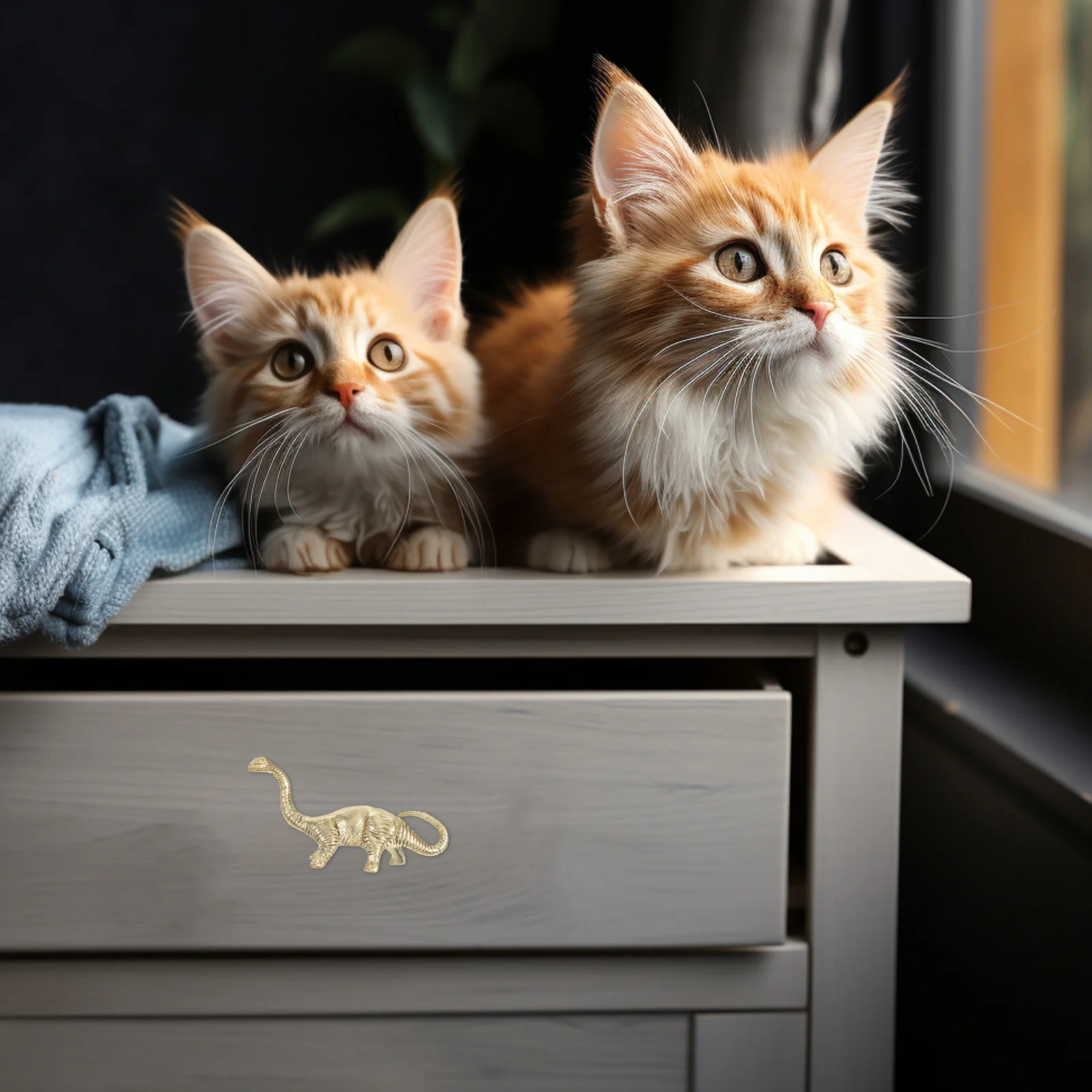 مقابض أدراج ديناصور مقبض سحب ذهبي نحاسي لغرفة النوم ثقب واحد أثاث الأجهزة مضمد الحيوان يسحب