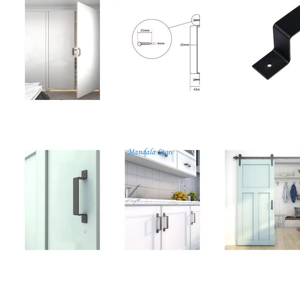 

U2JC 2 Pcs Carbon Steel Cabinet Drawer Handle Furniture Long Handle Easy Installation