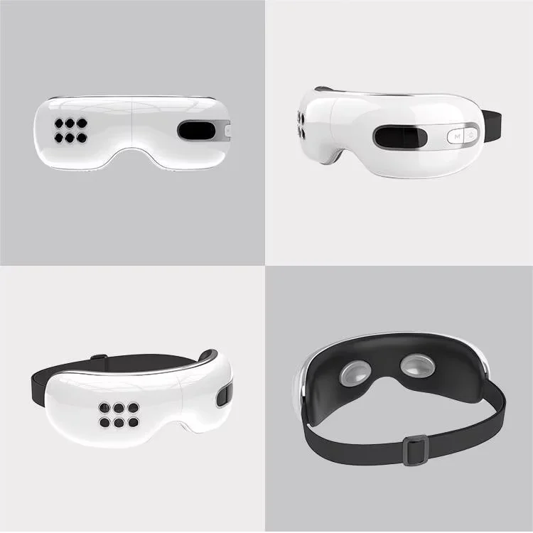 جهاز تدليك العين بضغط الهواء البارد الساخن القابل للطي لتخفيف الصداع النصفي وإعادة تعب العين مع علاج هادئ للموسيقى