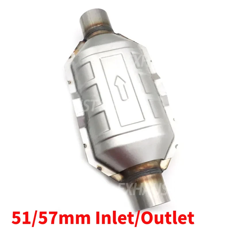 51mm 57mm EURO 1 Universal Car Catalytic Converter With 400 cpsi Ceramic Catalyst Protector Exhaust System Steel Muffler
