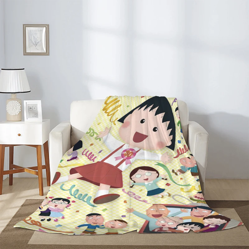 

Children's Blanket Sofa Winter Cartoon Chibi Maruko Chan Girl Fluffy Soft Blankets & Throws Microfiber Bedding Knee Warm Fleece