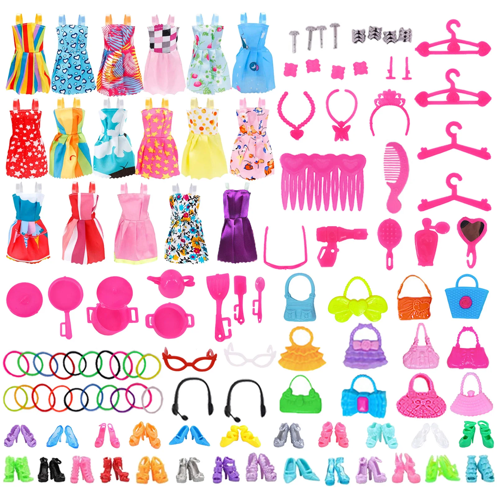 Barbies Doll Clothes Evening Dress&Accessories Shoes For 11.5inch Barbies Doll Daily Casual Clothing Accessories Girls Gift Toys