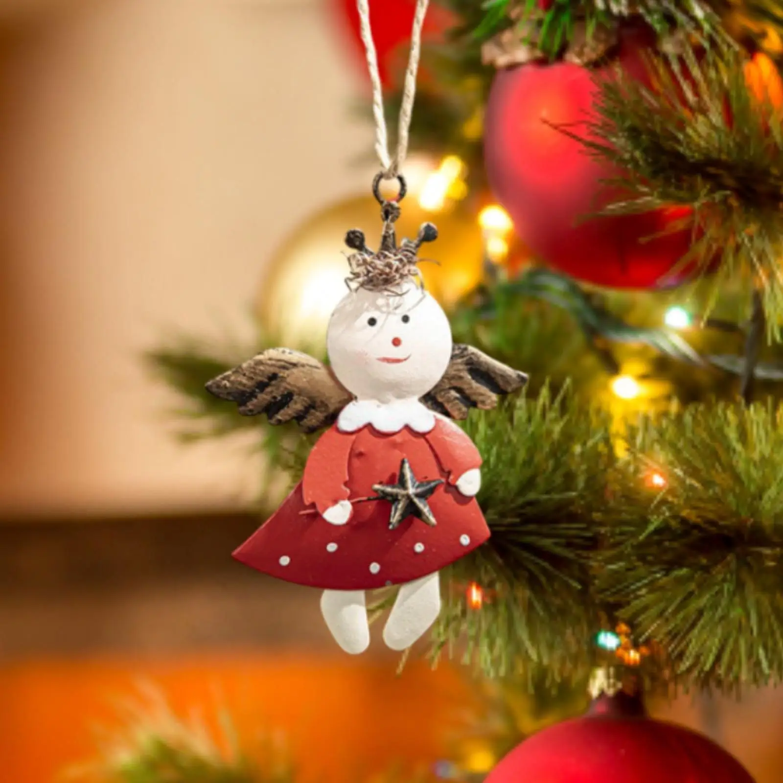 Adorno colgante para árbol de Navidad, decoración navideña de Metal para cafetería, oficina, cumpleaños