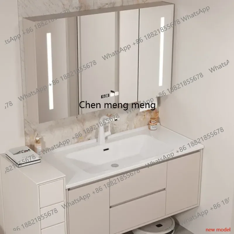 Muebles de Baño Estrechos con Espejo, Lavabo y Cajones Inteligentes para Esquina, Muebles de Baño, Muebles para el Hogar