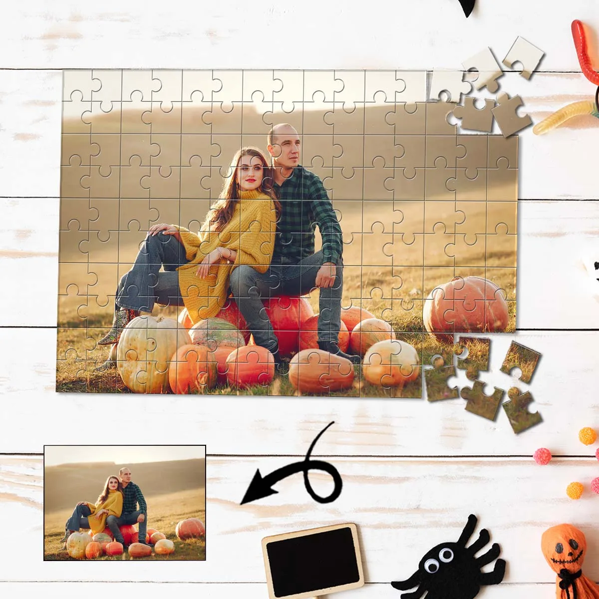 جميل مخصص صور في الهواء الطلق زوجين فسيفساء شخصية الضغط الألغاز بازل قطع الألغاز المخصصة في صور عيد ميلاد