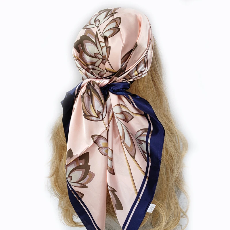 2022 Fashion Imitated Silk Scarf Ladies Outdoor Print Luxury Neck Hair Decorate Headband Scarf Outdoor Small Kerchief Soft Wrap