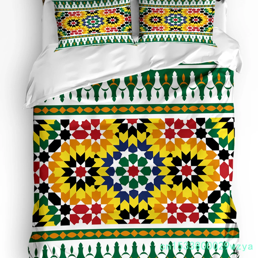 Artistic Colors Flowers Star Bedding Set 3pcs Duvet Cover Pillowcase Kids Adult Quilt Cover Double Bed Set Home Textile