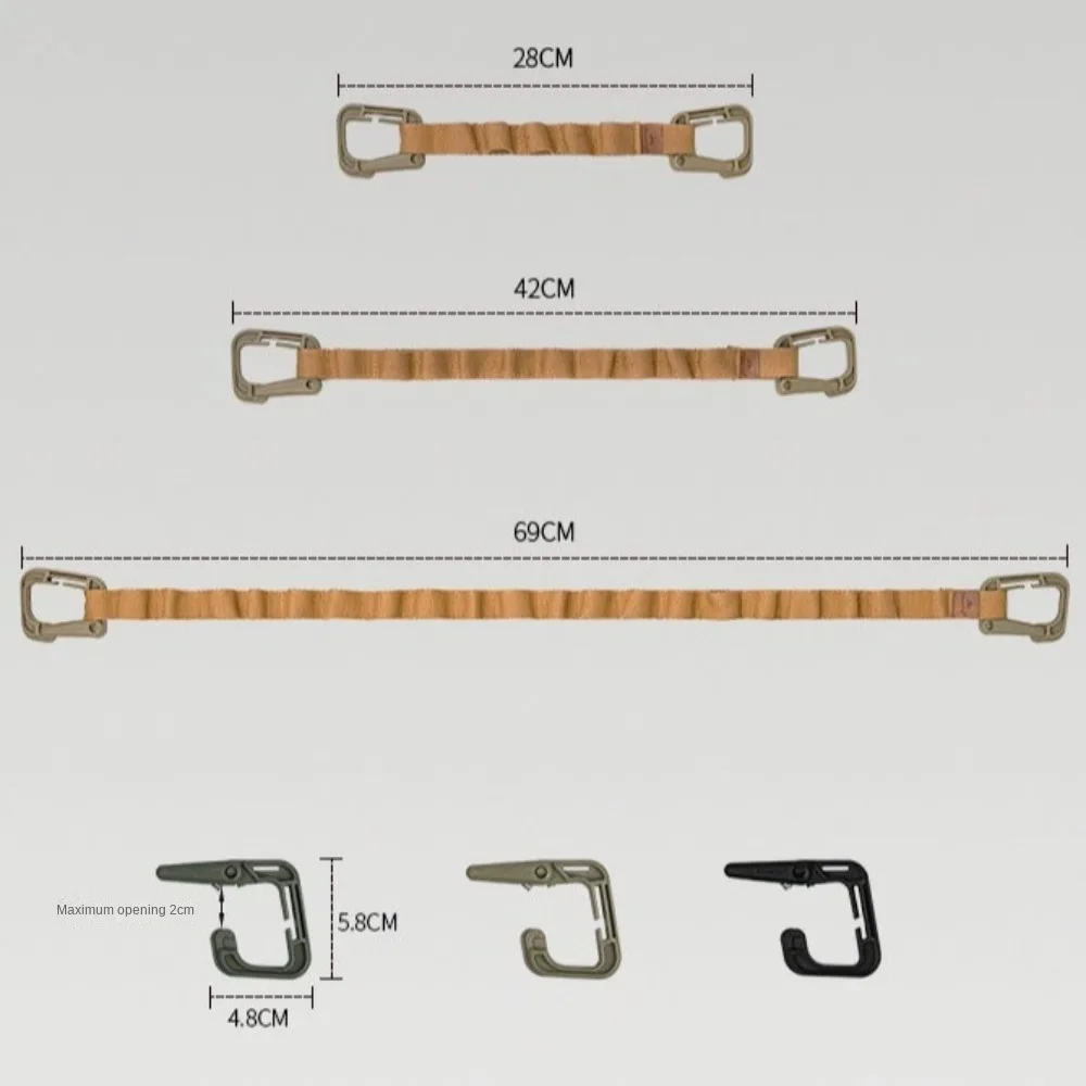 المحمولة تألق رحلة التخييم حبل معلق متعدد الأغراض مع أبازيم النايلون في الهواء الطلق الحبل شماعات 28/42/69 سنتيمتر الملابس خط حزام