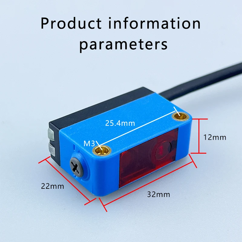 Sensor Laser Parma-Square, Reflexão Visível, Detecção de Ponto Laser visível, Distância de 400mm, LD61, LQ31-F400N