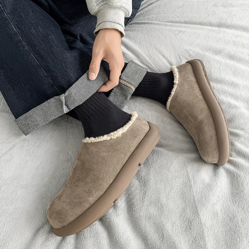 الشتاء الرجال سوليد المألوف المتسكعون الرجال عادية مريحة الدافئة الوجه العلوي مكتب أحذية زوجين أحذية أحجام 38-46 حذاء رجالي #3