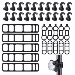 Bicycle Flashlight Mount Strap Silicone Mount Band For Bicycle S-Shaped Hook 35pcs Bicycle Mount Silicone Strap Bicycle Lights