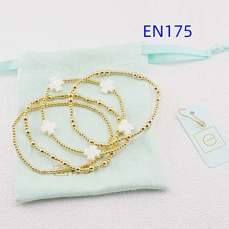 

VKVVA Fashion Jewelry 4pcs Gold-plated White Cross Bracelet Set for Women Birthday Gifts, Unique Gift