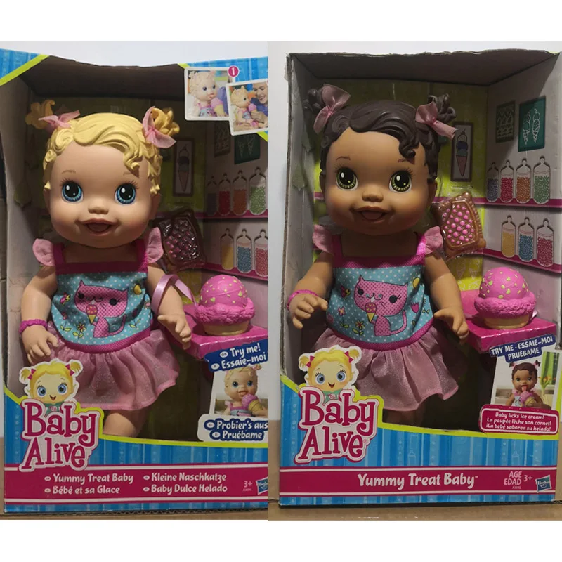 Hasbro Baby Alive Dolls Reborn Figures Play House Toys Yummy Treat Eating Ice Cream Doll Cute Kawaii for Girls Children Gifts