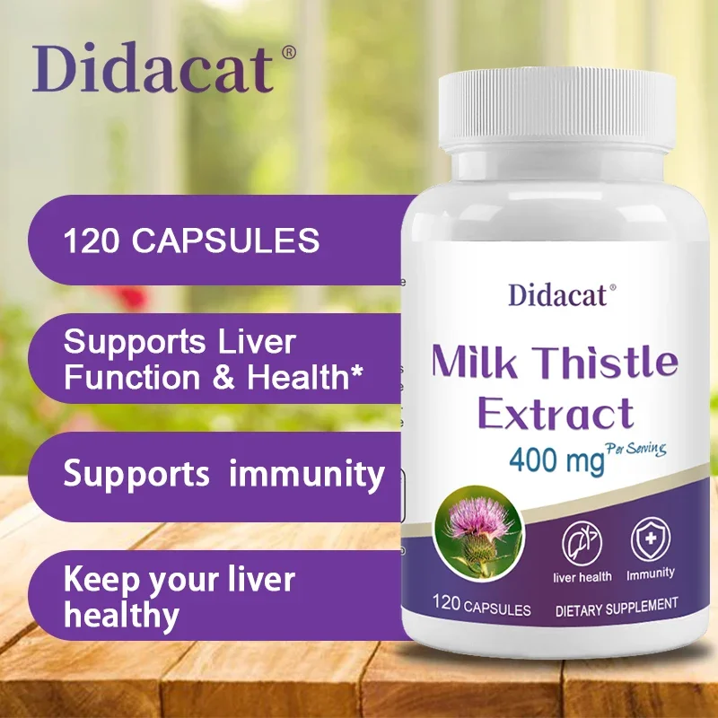 Milk Thistle Extract Capsules - Liver Detoxification and Cleansing Repair, Healthy Liver Function, Immune Support