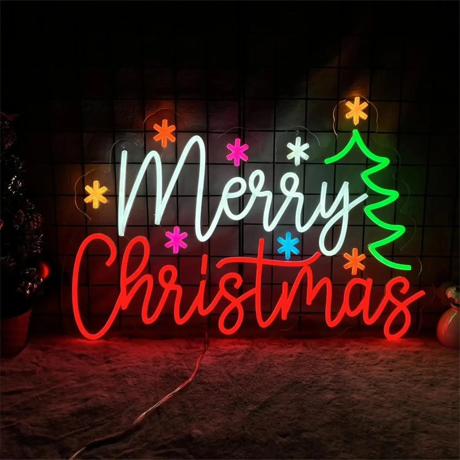 عيد ميلاد سعيد LED النيون تسجيل USB عكس الضوء ضوء النيون تسجيل ل غرفة نوم غرفة معيشة حفلة عيد ميلاد هدية جدار ديكور