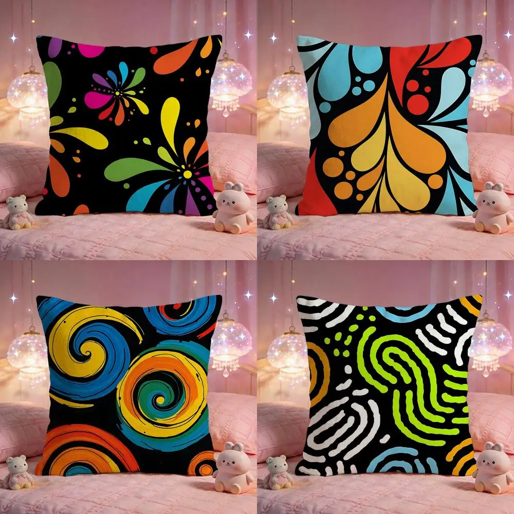Swirl Abstract Allover Print Cushion Cover Premium Comfort Reversible Pillow Cove -Two in One Design for Any Room & Car Interior