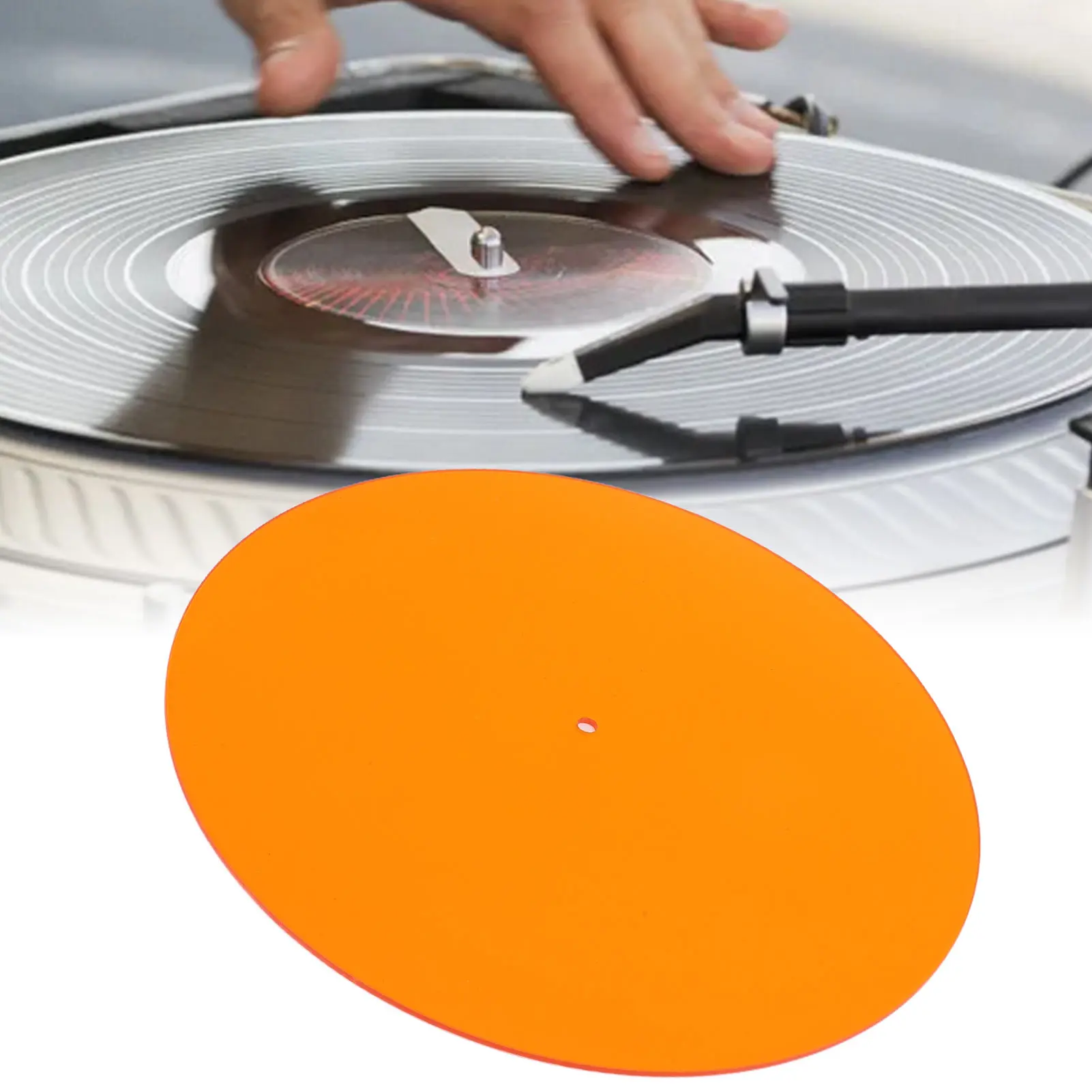 Record Slipmat Tight Defined Bass Transparent Acrylic Turntable Mat Reduce Static Dust Noise for 12 Inch Vintage Record Player