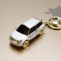 Fashion Alloy Metal Car Key Chain Keychain Charm Women Handbag Crystal Pendant Luxury Model Car Accessories Keyfob