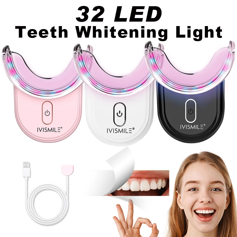 Dental Wireless Teeth Whitening Led Light Rechargeable Stone Teeth Cleaning Bleaching System Oral Gel Kit Red And Blue Ray