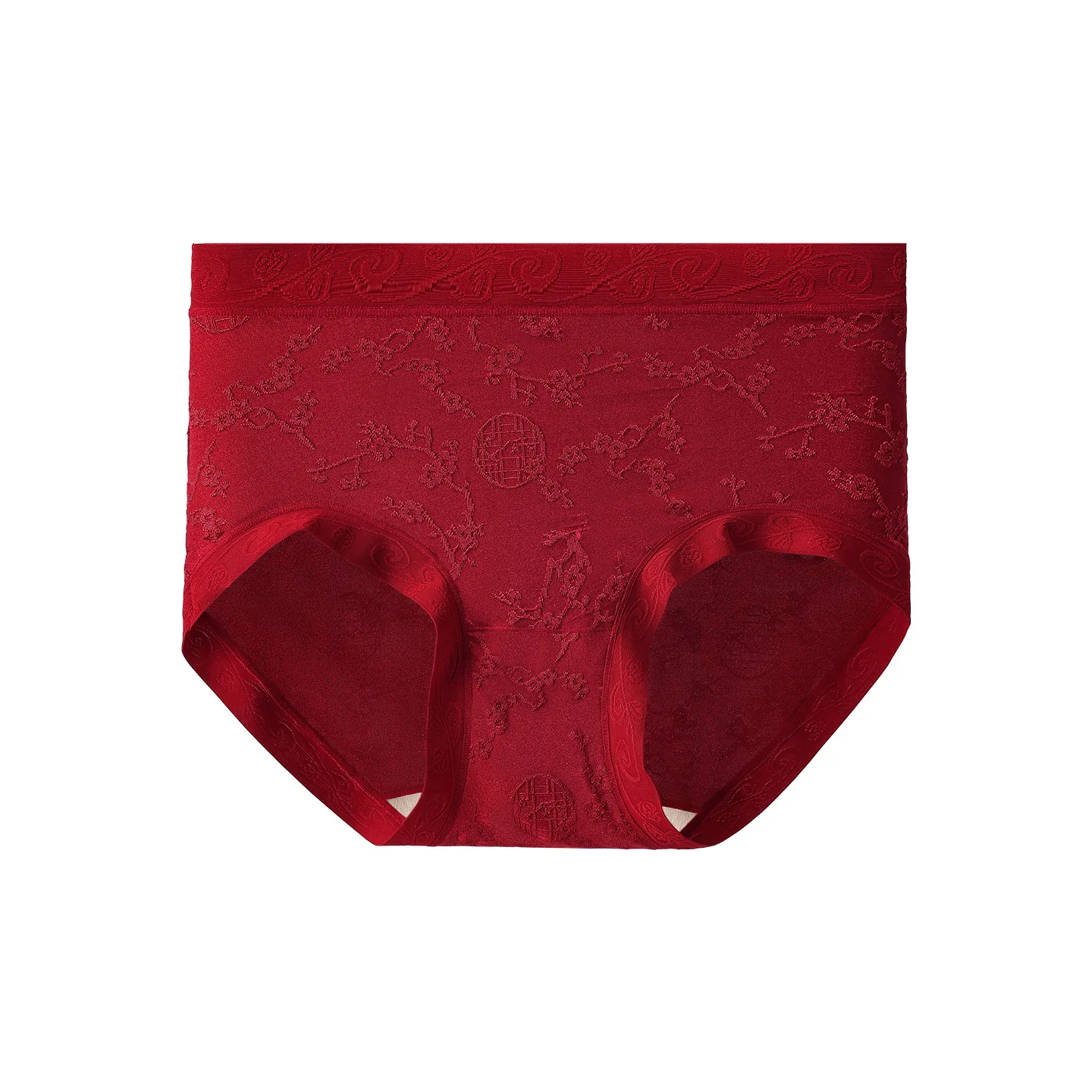 

Красное женское нижнее белье, новое китайское жаккардовое белье с высокой талией, легкое бесшовное белье из легкого материала.