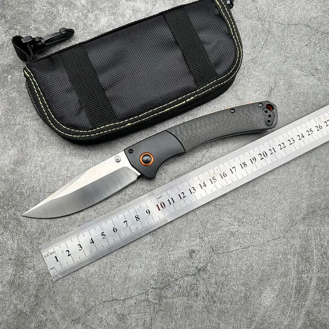 BM 10580 Folding Knife carbon fibre Handle Camping EDC Outdoor Hunting Survivial Portable utility Pocket Hiking Knife