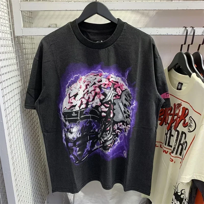 

2024ss Black Washed Women T Shirts 1:1 High Quality Oversized Men Graphic T Shirts