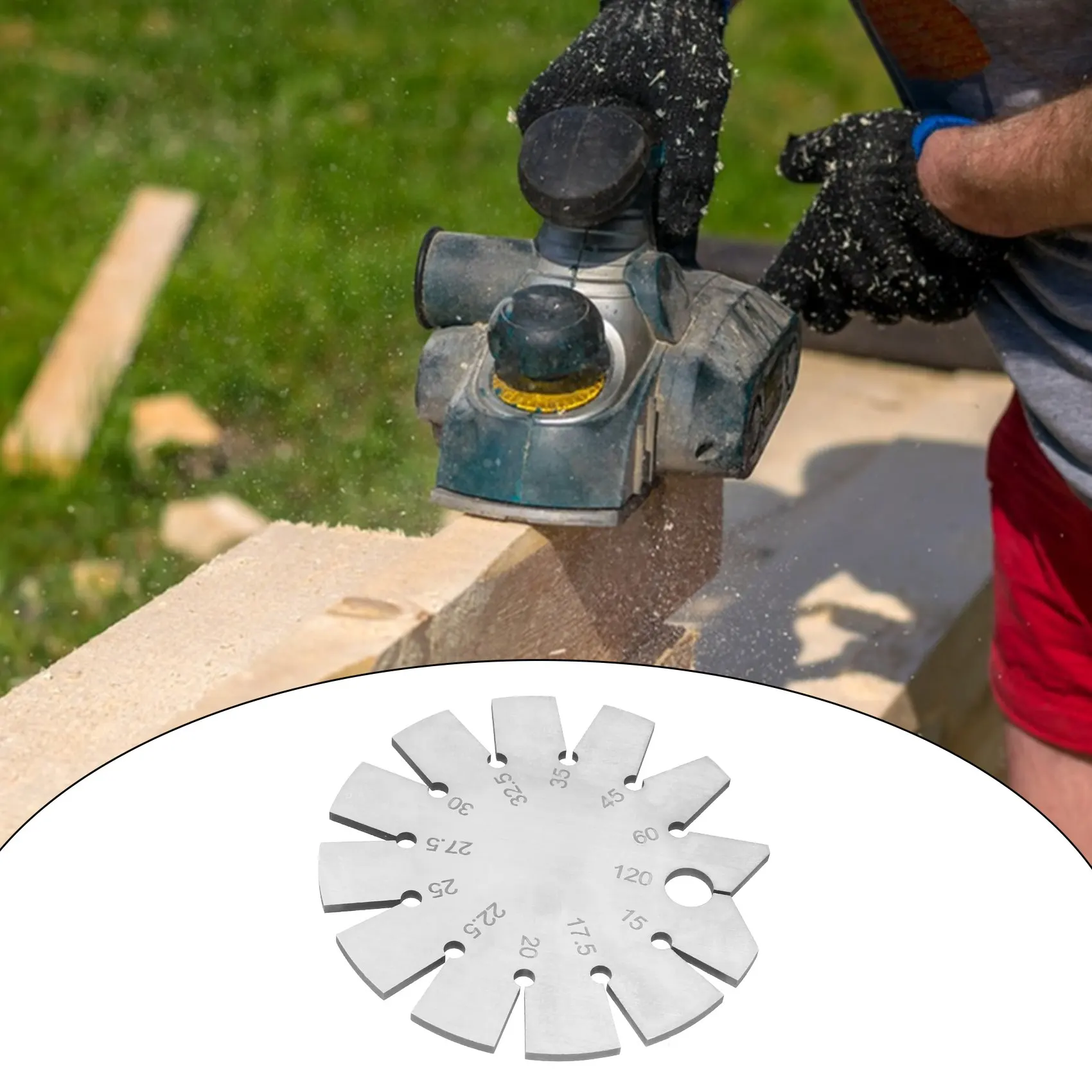A93Z Bevel Gauge Axe Angle Gauge Round Shape Knife Angle Finder Knife Blade Angle Gauge 15-120° For Measuring Knife Angle view 3