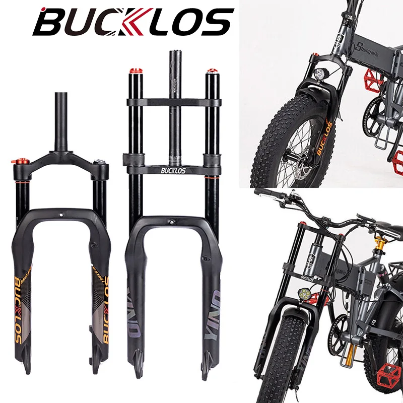 

BUCKLOS 20*4,0 "MTB пневматическая подвеска толстая вилка 140 мм 180 мм путешествия пляж/снег/электрический/XC велосипедные вилки подходят для дискового тормоза
