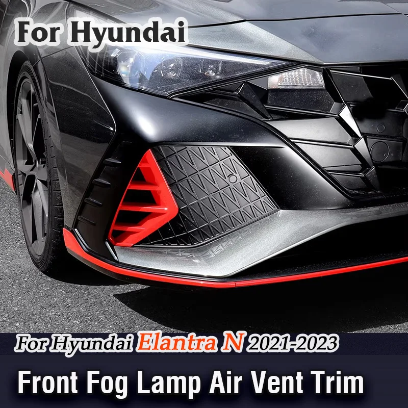 

Для Hyundai Elantra N 2021 2022 2023: Декоративные хромированные накладки из АБС-пластика на передние противотуманные фары и вентиляционные отверстия, рамки для противотуманных фар