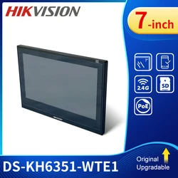 Hikvision IP 비디오 인터콤 실내 스테이션 DS-KH6351-WTE1, 와이파이 TFT 모니터 화면, 원격 문짝 열기, 7 인치