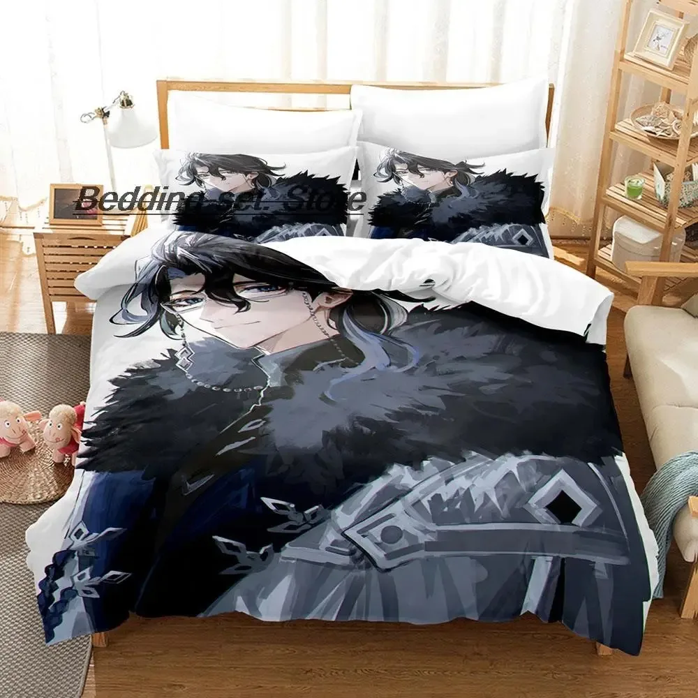 Kawaii Genshin Impact Pantalone Bedding Set Single Twin Full Queen King Size Bed Set Aldult Kid Bedroom Duvetcover Sets Cartoon