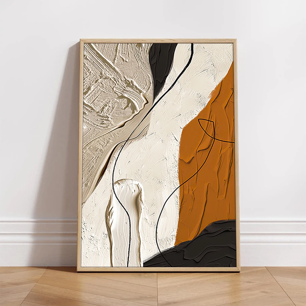Morandi Style Abstract Art Painting Canvas Cloth Fabric Poster & Print for Home Decor Wall Art Picture