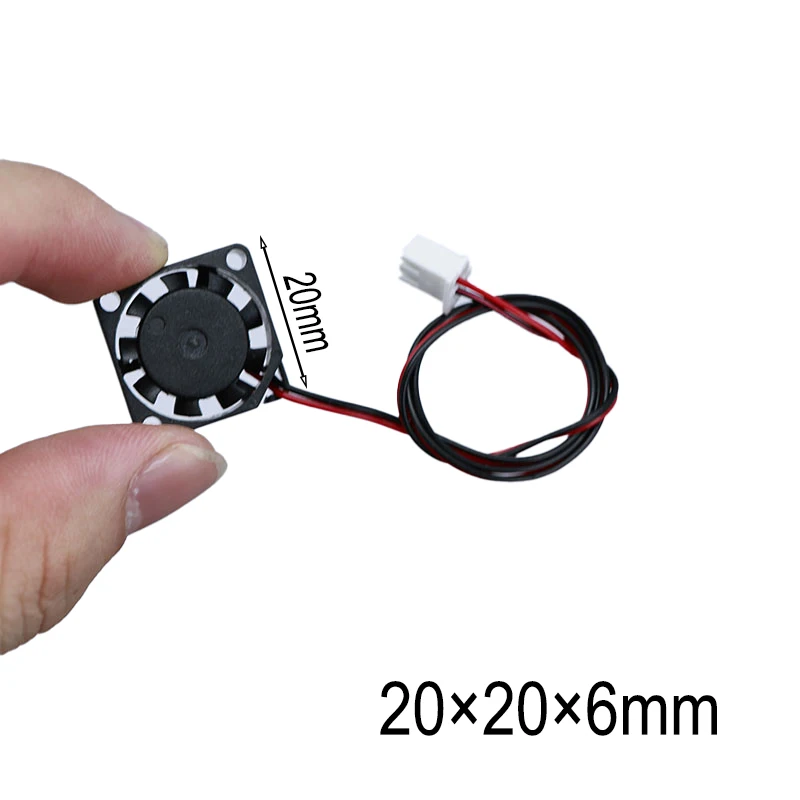 Ventilador Ultra-Fino de 2cm 20mm ACP2006, 20x20x6mm, 2Pin DC5V/12V 0.10A, Micro Ventilador para Fonte de Alimentação de Impressora e Raspberry Pi