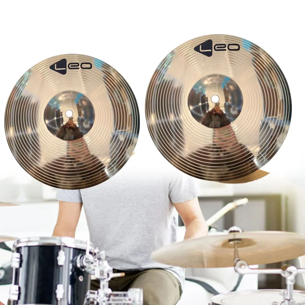 Hi-Hat Jazz Drum Brass Cymbal For Beginners Metallic Luster 8 10 Inch Clear Tones Loud Tones Melodious Practical