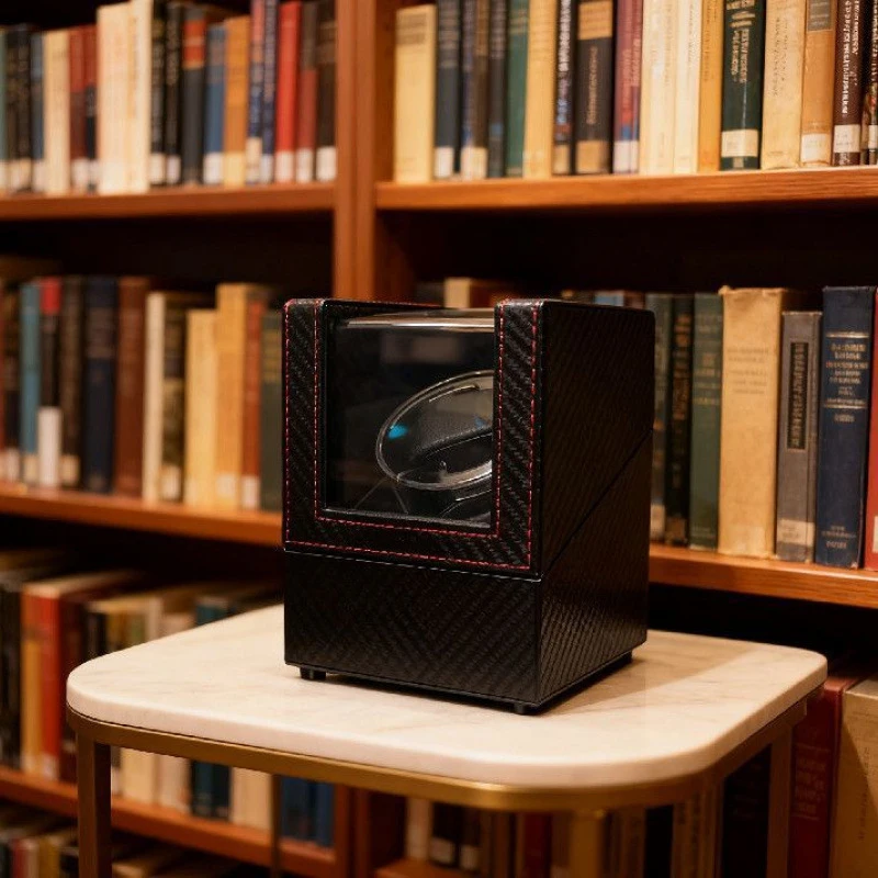 new-exquisite-mechanical-watch-winder-watch-turning-device-home-single-watch-automatic-winder-storage-pu-leather-wood-material