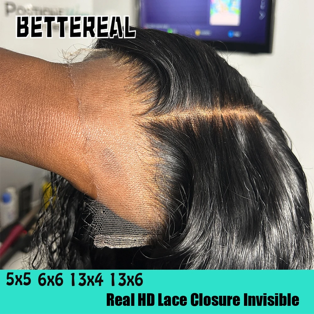 13x4 13x6 ボディウェーブHDレースフロントクロージャー、肌のようなリアルHDレース、超薄型0.10mm HDレース、メルトスキン、2x6 5x5 6x6 HDレースクロージャー