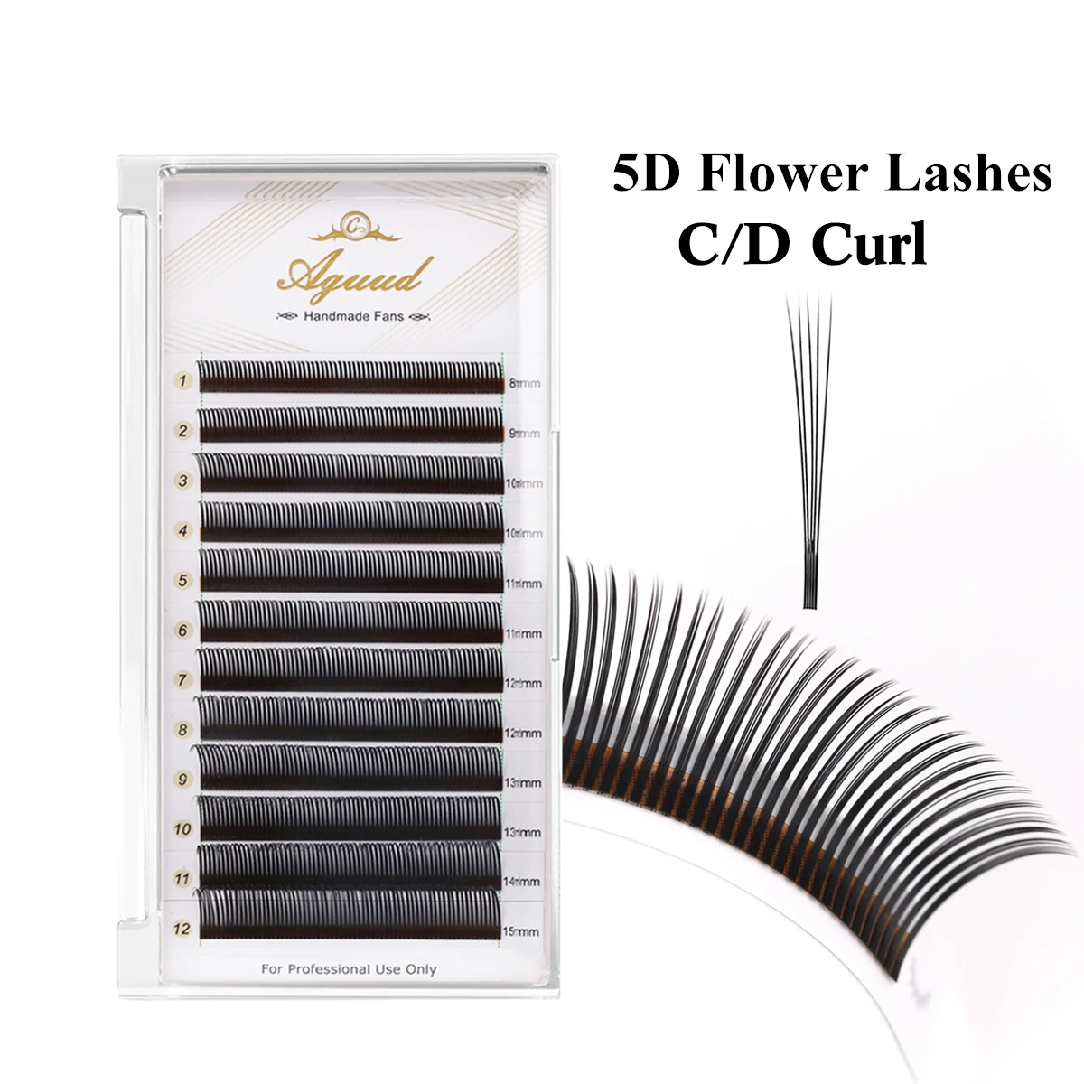 

AGUUD﻿ 5D Flora Eyelash Extensions Easy Fan Premade Volume Lashes Black & Brown 5D Flower Spikes Fairy Lash Extensions