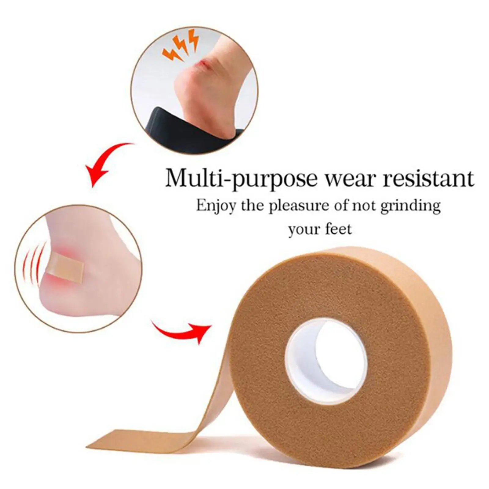 Blister Tape for Heels, Sticker for Blister Waterproof Blister Roll, Anti-wear Tape  Sticker to Toe Blister and Chafing