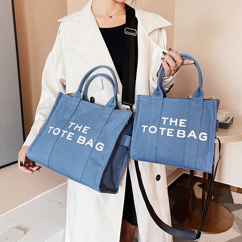 Tote Bag da donna Casual Canvas Large Capacity borse da donna Designer Letters borse a tracolla a tracolla Luxury Big Shopper bolsa fem