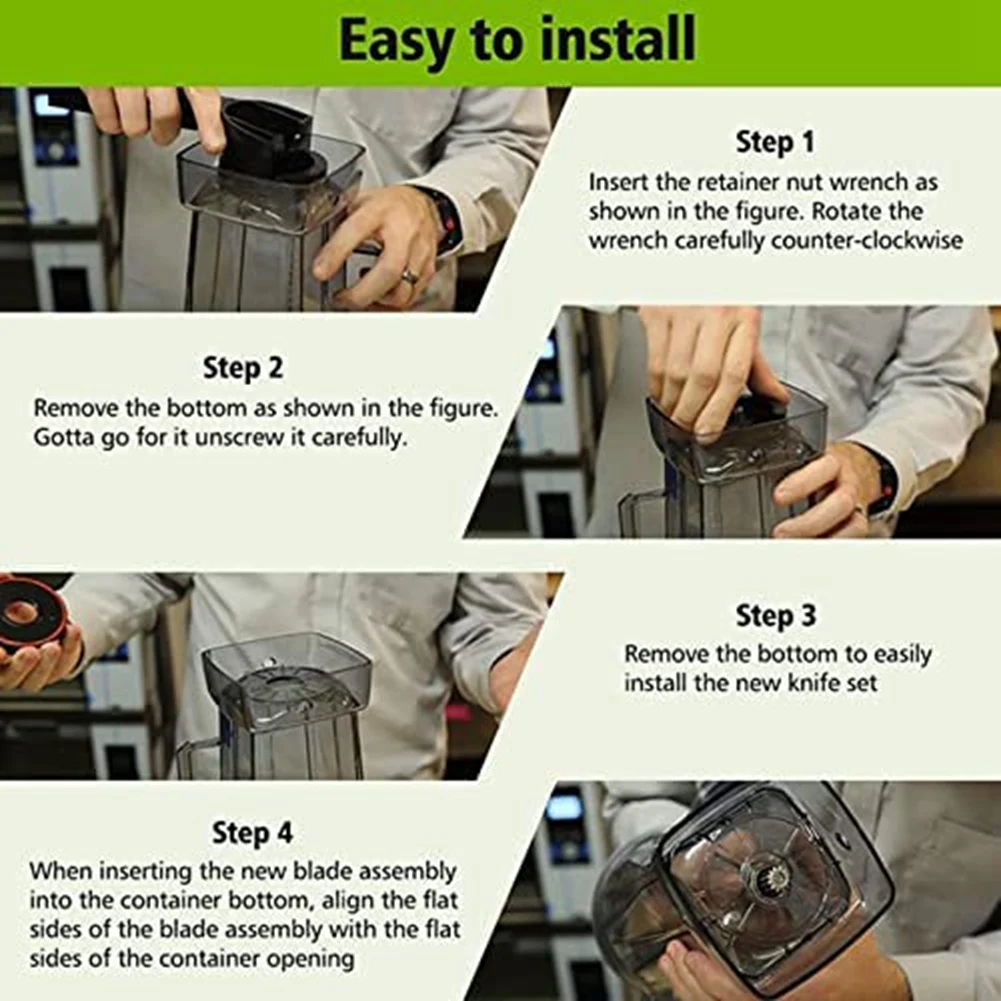 Conjunto de cuchillas de repuesto para licuadora, conjunto de cuchillas húmedas Compatible con Vitamix serie 5200